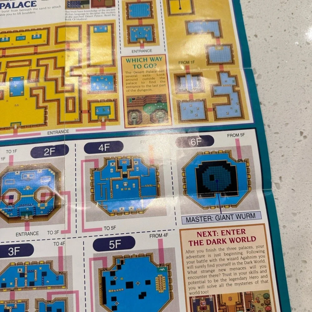 The Legend of Zelda: A Link To The Past Hyrule Overworld Lore Map SNES Original